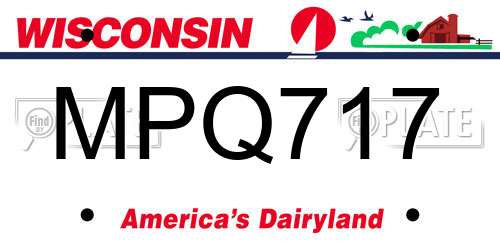 MPQ717 Wisconsin License Plate