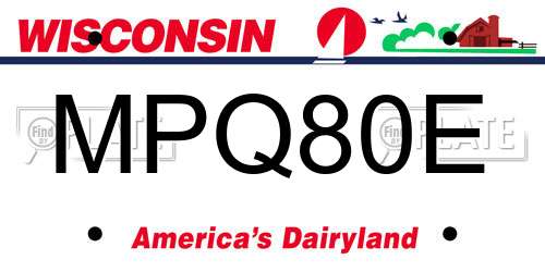 MPQ80E Wisconsin License Plate