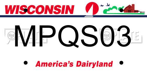 MPQS03 Wisconsin License Plate