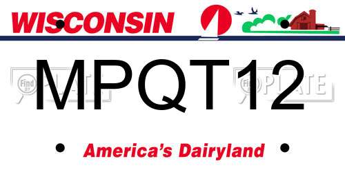 MPQT12 Wisconsin License Plate