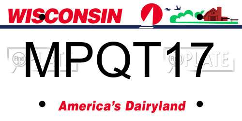 MPQT17 Wisconsin License Plate