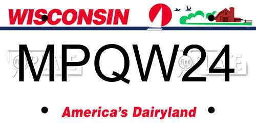 MPQW24 Wisconsin License Plate