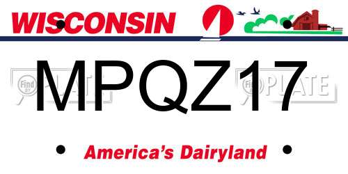 MPQZ17 Wisconsin License Plate