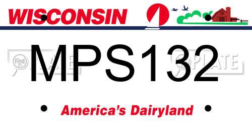 MPS132 Wisconsin License Plate