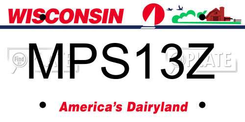 MPS13Z Wisconsin License Plate