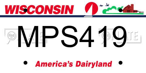 MPS419 Wisconsin License Plate