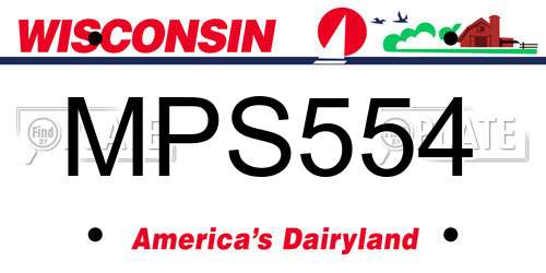 MPS554 Wisconsin License Plate
