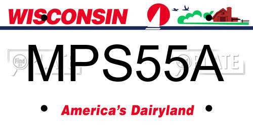 MPS55A Wisconsin License Plate