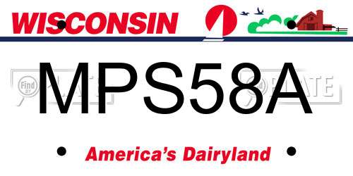 MPS58A Wisconsin License Plate