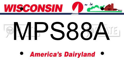 MPS88A Wisconsin License Plate