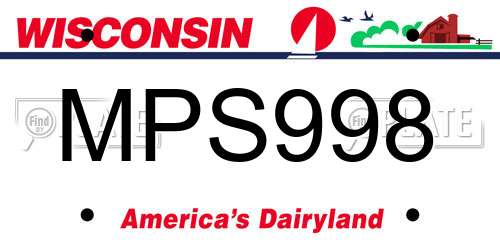 MPS998 Wisconsin License Plate