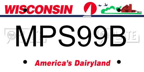 MPS99B Wisconsin License Plate