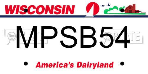 MPSB54 Wisconsin License Plate