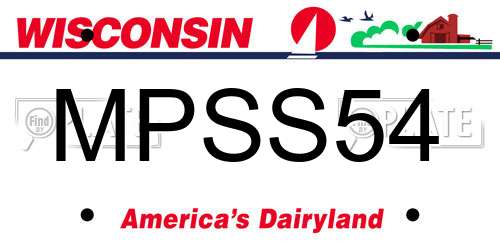 MPSS54 Wisconsin License Plate