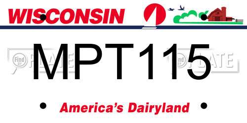 MPT115 Wisconsin License Plate