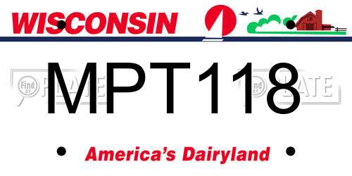 MPT118 Wisconsin License Plate