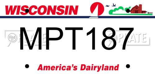 MPT187 Wisconsin License Plate