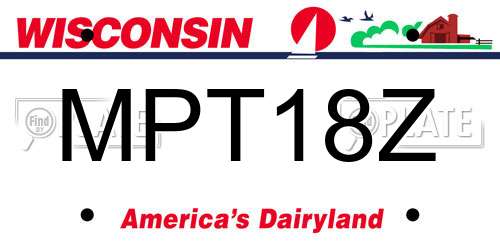 MPT18Z Wisconsin License Plate