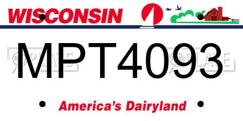 MPT4093 Wisconsin License Plate