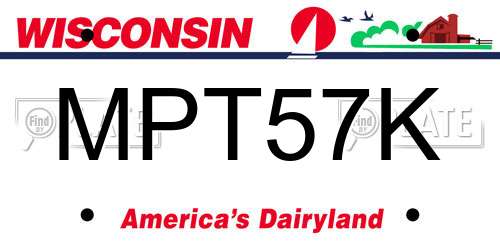 MPT57K Wisconsin License Plate