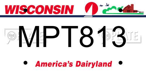 MPT813 Wisconsin License Plate