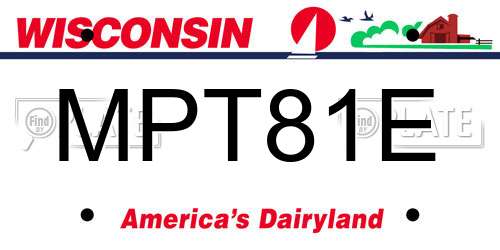 MPT81E Wisconsin License Plate