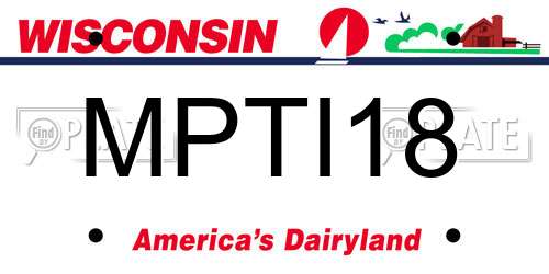 MPTI18 Wisconsin License Plate
