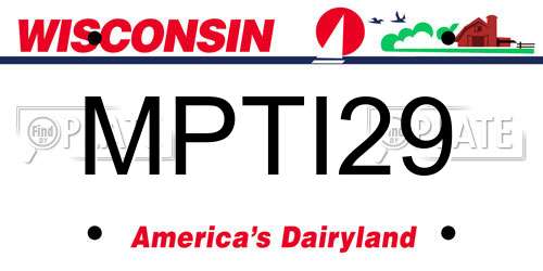 MPTI29 Wisconsin License Plate