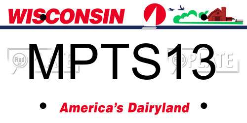 MPTS13 Wisconsin License Plate