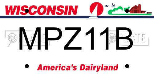 MPZ11B Wisconsin License Plate