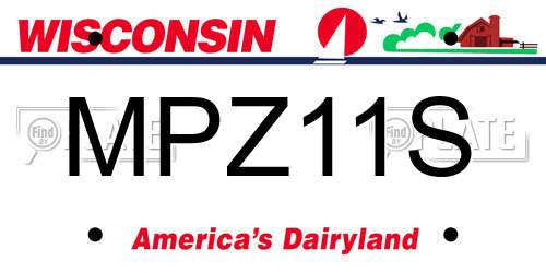 MPZ11S Wisconsin License Plate