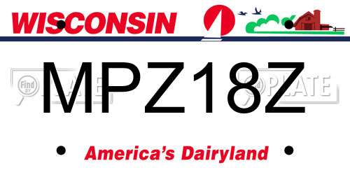 MPZ18Z Wisconsin License Plate