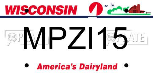 MPZI15 Wisconsin License Plate