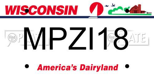 MPZI18 Wisconsin License Plate