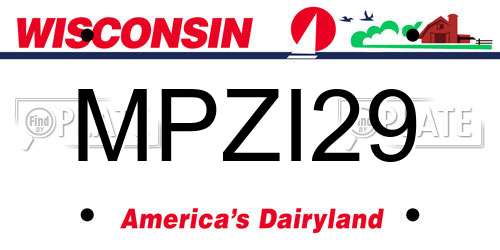 MPZI29 Wisconsin License Plate