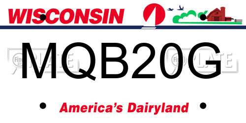 MQB20G Wisconsin License Plate