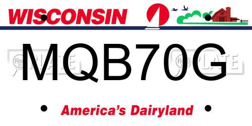 MQB70G Wisconsin License Plate