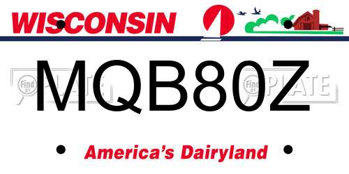 MQB80Z Wisconsin License Plate