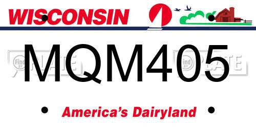MQM405 Wisconsin License Plate