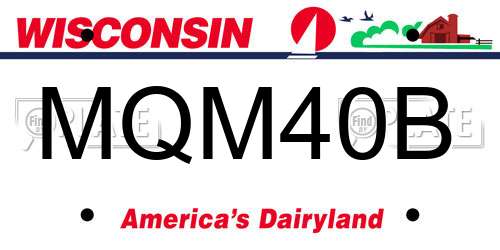 MQM40B Wisconsin License Plate