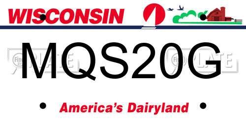 MQS20G Wisconsin License Plate