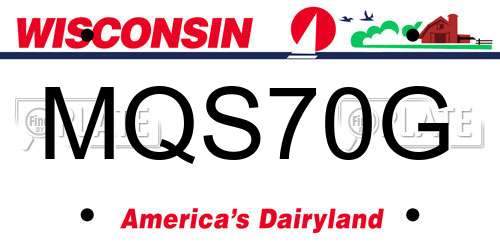 MQS70G Wisconsin License Plate