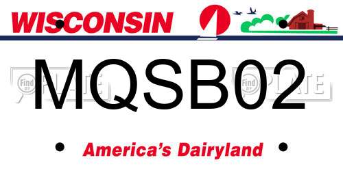 MQSB02 Wisconsin License Plate