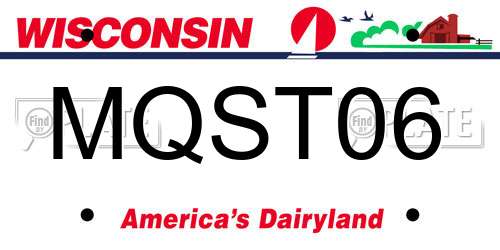 MQST06 Wisconsin License Plate