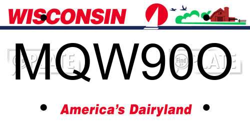 MQW90O Wisconsin License Plate