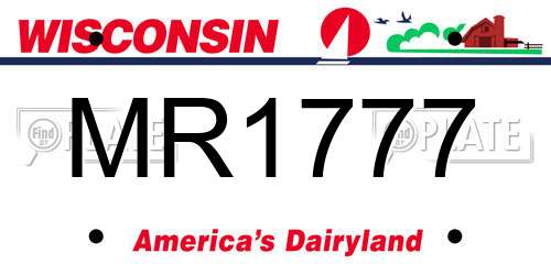 MR1777 Wisconsin License Plate