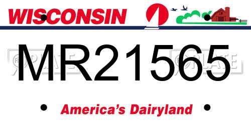 MR21565 Wisconsin License Plate