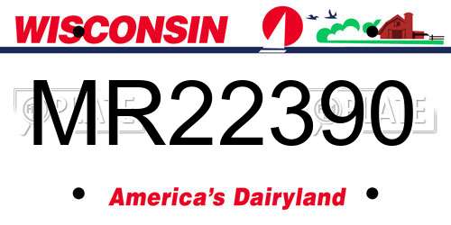 MR22390 Wisconsin License Plate