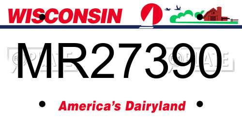 MR27390 Wisconsin License Plate