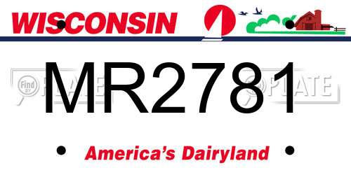 MR2781 Wisconsin License Plate